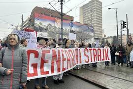 Сърбия - Белград  - обща стачка - протест