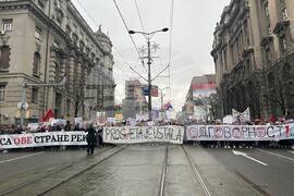 Сърбия - Белград  - обща стачка - протест