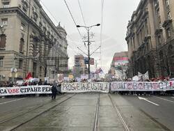 Сърбия - Белград  - обща стачка - протест