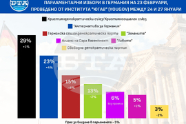 Крайнодясната партия "Алтернатива за Германия" е втора в проучване на общественото мнение преди парламентарните избори другия месец
