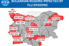 Bulgarian regions impacted by flu epidemic