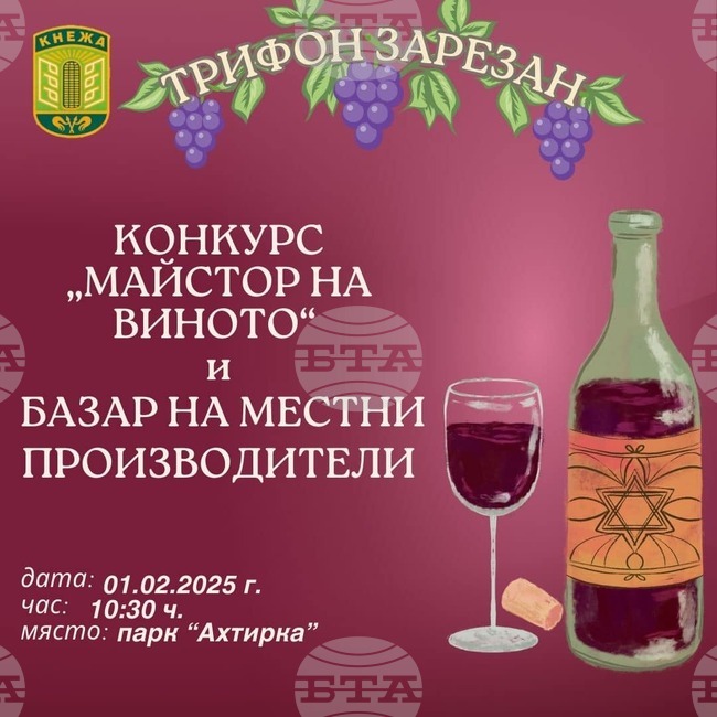 Конкурс „Майстор на виното“ организират в Кнежа