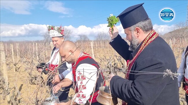 Винопроизводителят Йордан Петров беше избран за тазгодишния Цар Трифон в старозагорското село Змейово
