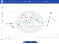 България с най-голям растеж на цените на производител в промишлеността на месечна основа и втори най-висок на годишна база в ЕС през декември, отчита Евростат