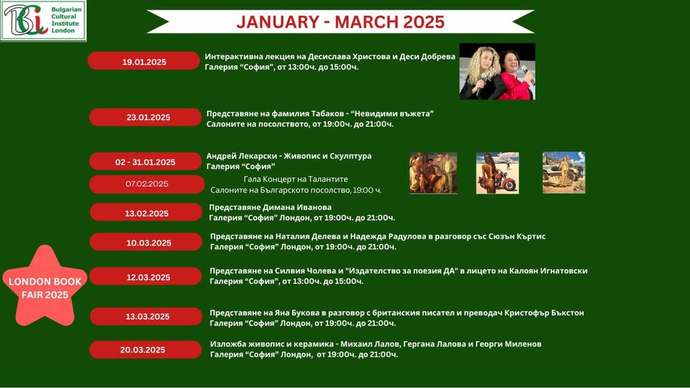 Българският културен институт в Лондон представи програмата си с предстоящи събития