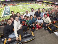 Iconic adidas partners including Lionel Messi cheer on Patrick Mahomes at Super Bowl 2025