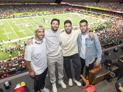Iconic adidas partners including Lionel Messi cheer on Patrick Mahomes at Super Bowl 2025