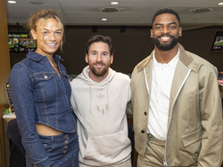 Iconic adidas partners including Lionel Messi cheer on Patrick Mahomes at Super Bowl 2025