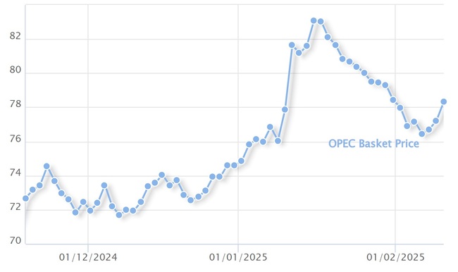 Цената на петрола на ОПЕК премина над 78 долара за барел