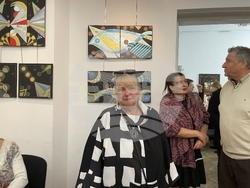 Откриване на изложбата „Вселена от любов“ на Габриела Жекова в Музей „Борис Христов“ в София. На снимката: Габриела Жекова. Снимка: Ваня Сухарова/БТА