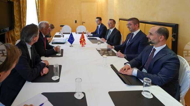 Християн Мицкоски се е срещнал с председателя на Европейския съвет Антонио Коща