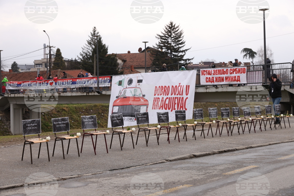 Сърбия - Крагуевац - студенти протест