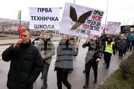 Сърбия - Крагуевац - студенти протест