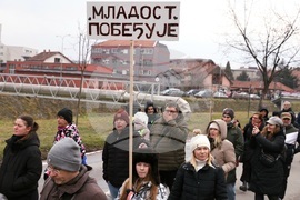 Сърбия - Крагуевац - студенти протест