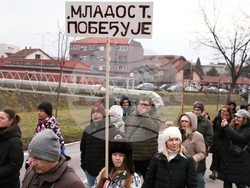 Сърбия - Крагуевац - студенти протест