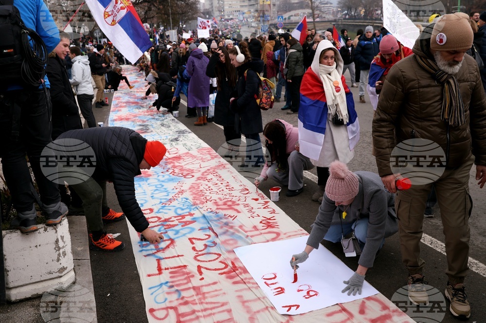 Сърбия - Крагуевац - студенти протест