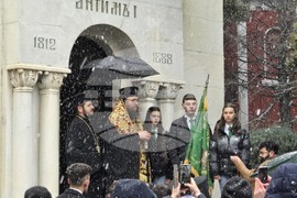 Видин - Видински митрополит Пахомий - Екзарх Антим I - трисагий - отслужване