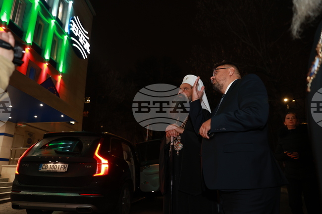 Българска телеграфна агенция - годишнина - обновена фасада - осветление