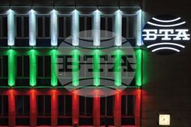 Българска телеграфна агенция - годишнина - обновена фасада - осветление