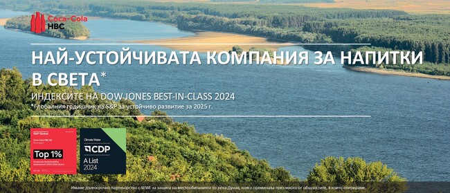  "Кока-Кола ХБК" е отличена в две класации за устойчивост, съобщават от компанията
