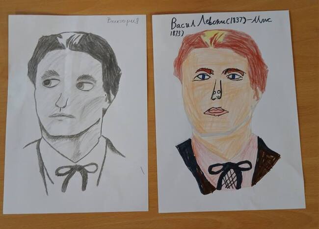 Портрети на Васил Левски рисуваха ученици от училище „Д-р Петър Берон“ в Рединг по време на кръжок, посветен на Апостола на свободата