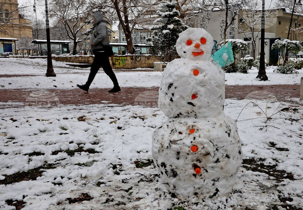 Ученици от училище „Ран Босилек“ в Брюксел, Белгия, правиха снежен човек