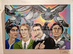 Елена и Стефания от Tornado Twins представят своя изложба в столичната галерия Port.A. Снимка: Емануел Смърков/БТА