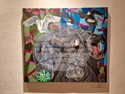 Елена и Стефания от Tornado Twins представят своя изложба в столичната галерия Port.A. Снимка: Емануел Смърков/БТА