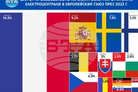 Производството на електроенергия от АЕЦ е нараснало леко през 2023 г. в ЕС, отчита Евростат