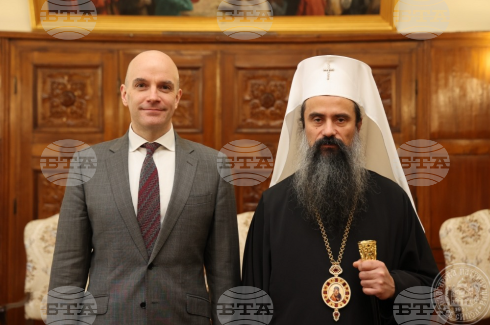 Патриарх Даниил прие на среща в Синодалната палата посланика на Великобритания у нас Натаниел Копси