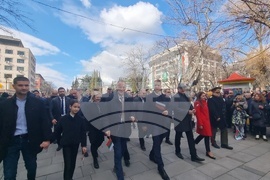 Стара Загора - издигане на националния трибагреник