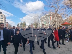 Стара Загора - издигане на националния трибагреник