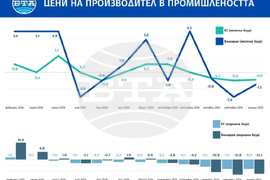 България с втори по големина растеж на цените на производител в промишлеността на месечна и годишна основа през януари, отчита Евростат