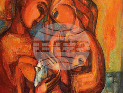 Творба от изложбата „Неоритуалната живопис“ на Вилиям Гетов. Снимка: Галерия „Българи“