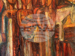 Творба от изложбата „Неоритуалната живопис“ на Вилиям Гетов. Снимка: Галерия „Българи“