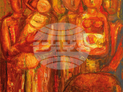 Творба от изложбата „Неоритуалната живопис“ на Вилиям Гетов. Снимка: Галерия „Българи“