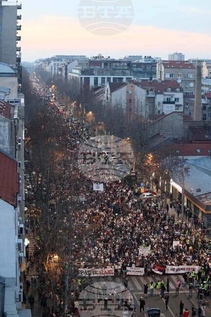Сърбия - обща стачка - протест