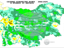 Сезонно количество валежи в процент от нормата за 2025