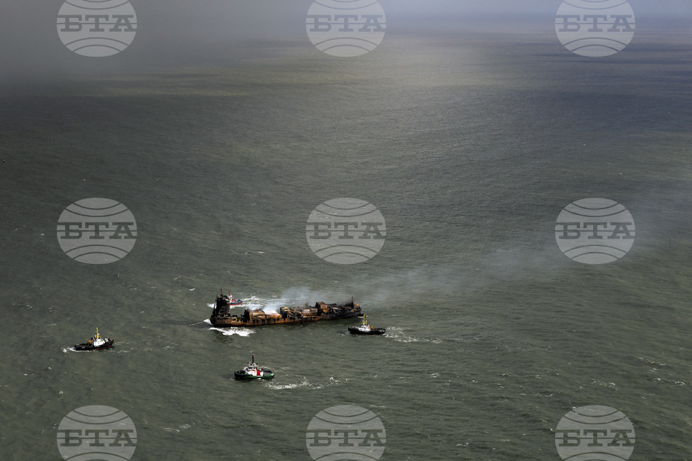 APTOPIX Britain Ships Collide