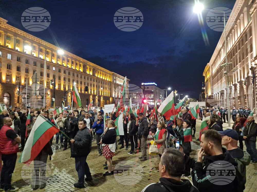 Симпатизанти на партия "Величие" се събраха на протест пред сградата на Народното събрание