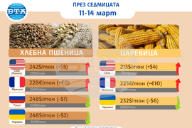 Цени на основни зърнени стоки по световните борси през седмицата 11-14 март
