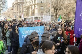 Сърбия - протест - просветни работници