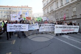 Сърбия - протест - просветни работници