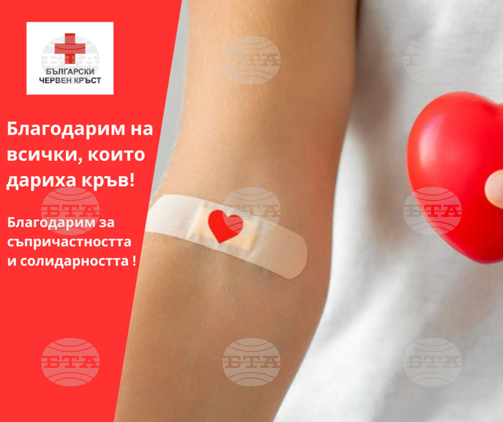 Българският Червен кръст благодари на всички, които се включиха в акцията за кръводаряване за пострадалите в град Кочани, Северна Македония