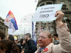 Сърбия - Белград - протест - бившият Генерален щаб 