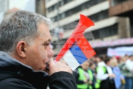 Сърбия - Белград - протест - бившият Генерален щаб 