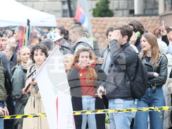 Сърбия - Белград - протест - бившият Генерален щаб 