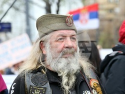 Сърбия - Белград - протест - бившият Генерален щаб 