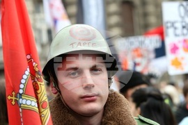 Сърбия - Белград - протест - бившият Генерален щаб 