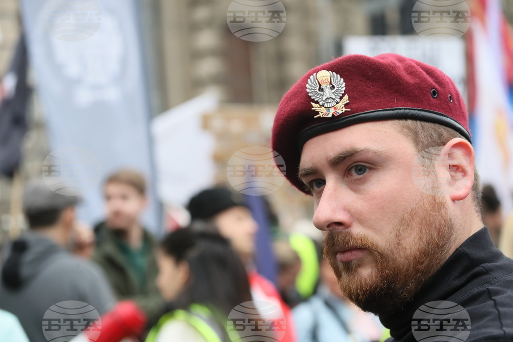 Сърбия - Белград - протест - бившият Генерален щаб 